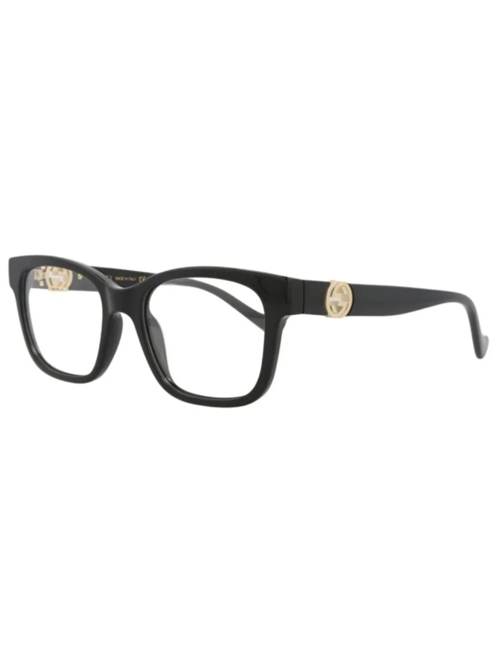 New Gucci Women's Eyeglasses Square Rectangle Injection Frame Black Black